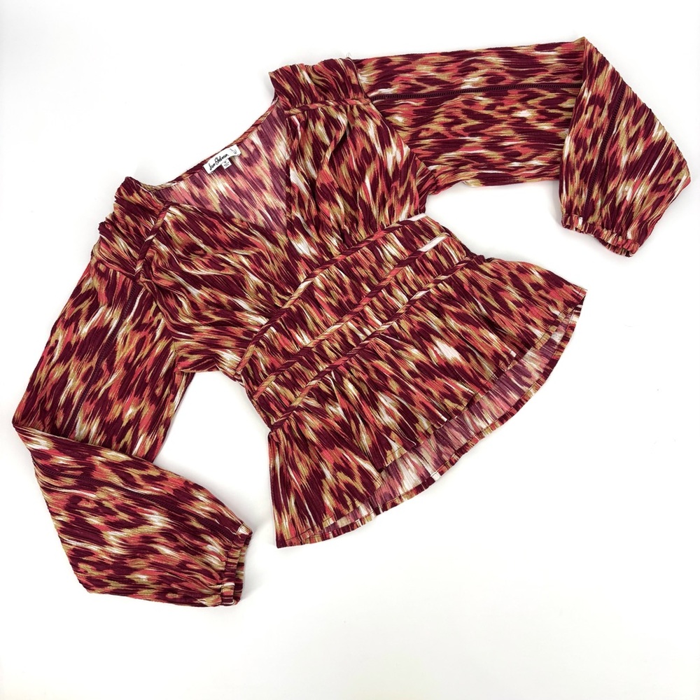 Sam Edelman NWOT Patterned Textured Evie Blouson Sleeve Top,